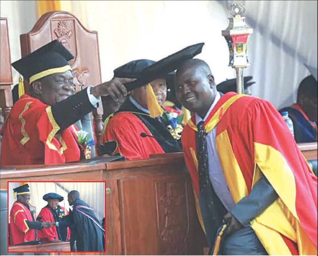 Double delight graduation for dad, son . . . Father first to graduate with a PhD in Finance, makes NUST history . . . Son records 23 first-class passes from 24 modules, scoops 5 awards