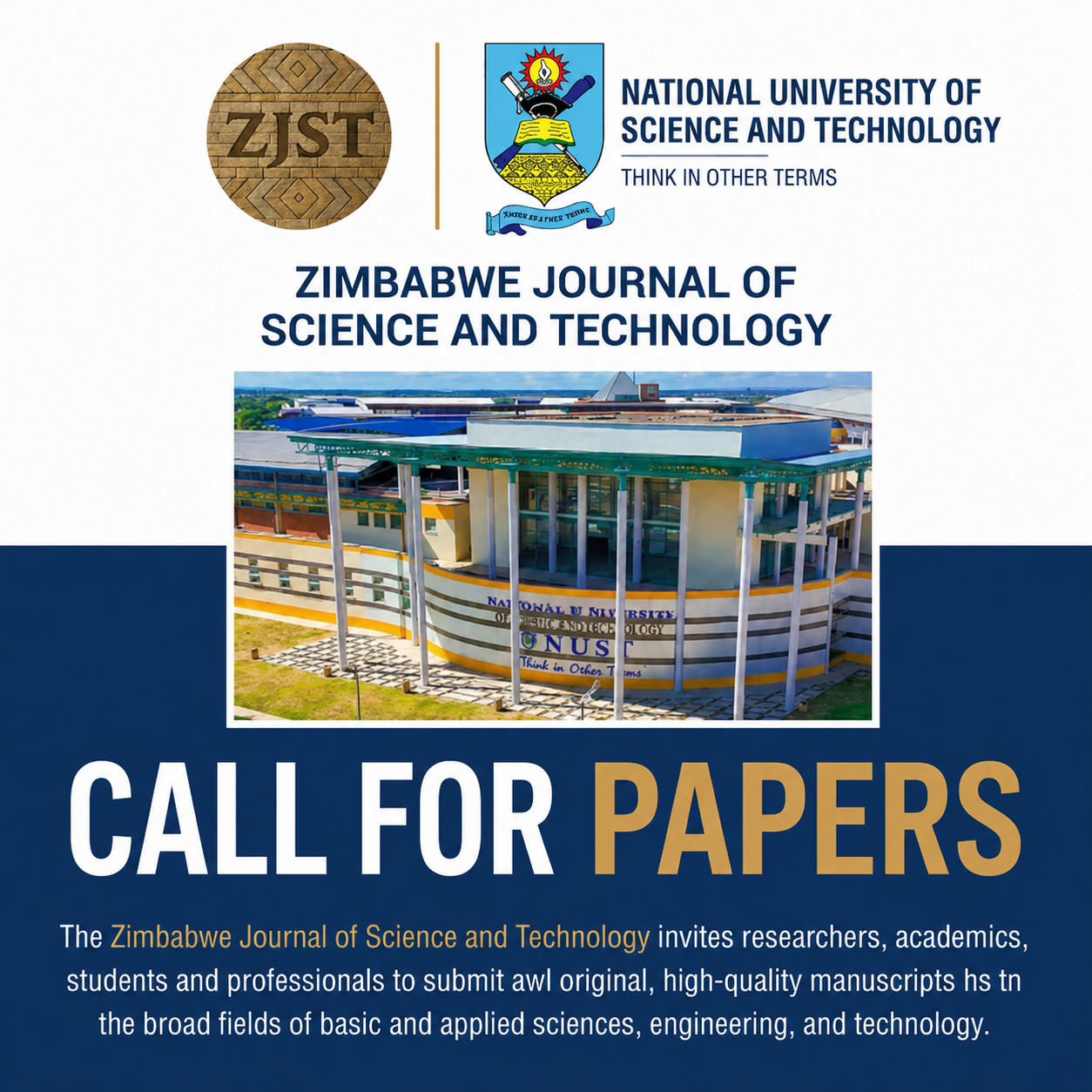 ZIMBABWE JOURNAL OF SCIENCE AND TECHNOLOGY CALL FOR PAPERS